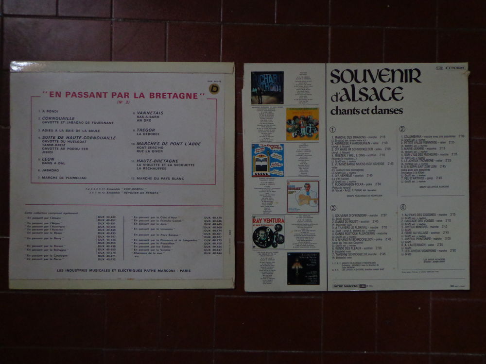 FOLKLORE ALSACE et BRETAGNE VINYLES 33T CD et vinyles