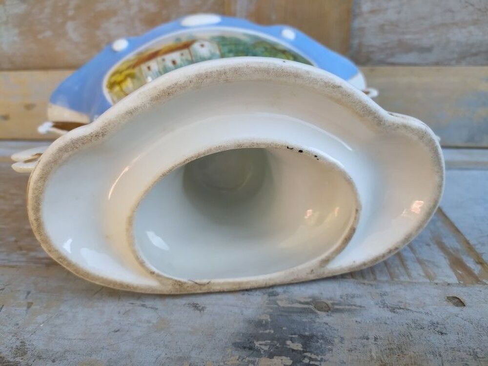 Grand Vase de Mari&eacute;e Porcelaine de Paris D&eacute;cor Peint XIXe 
