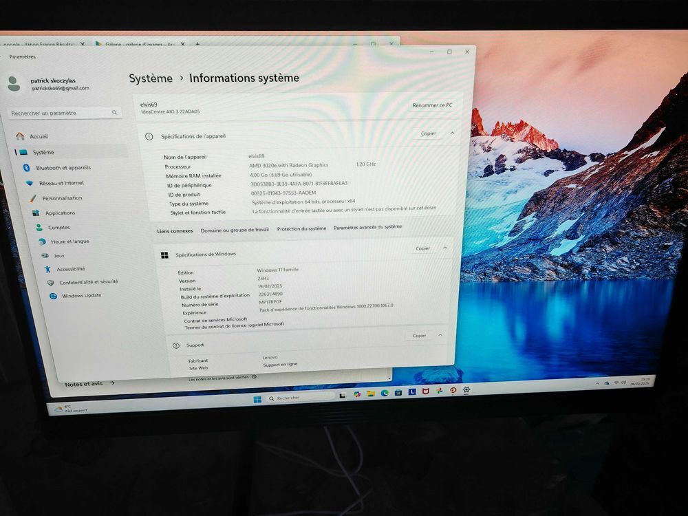 pc Lenovo fix complet tout en un tactile plus clavier lumineux Matériel informatique