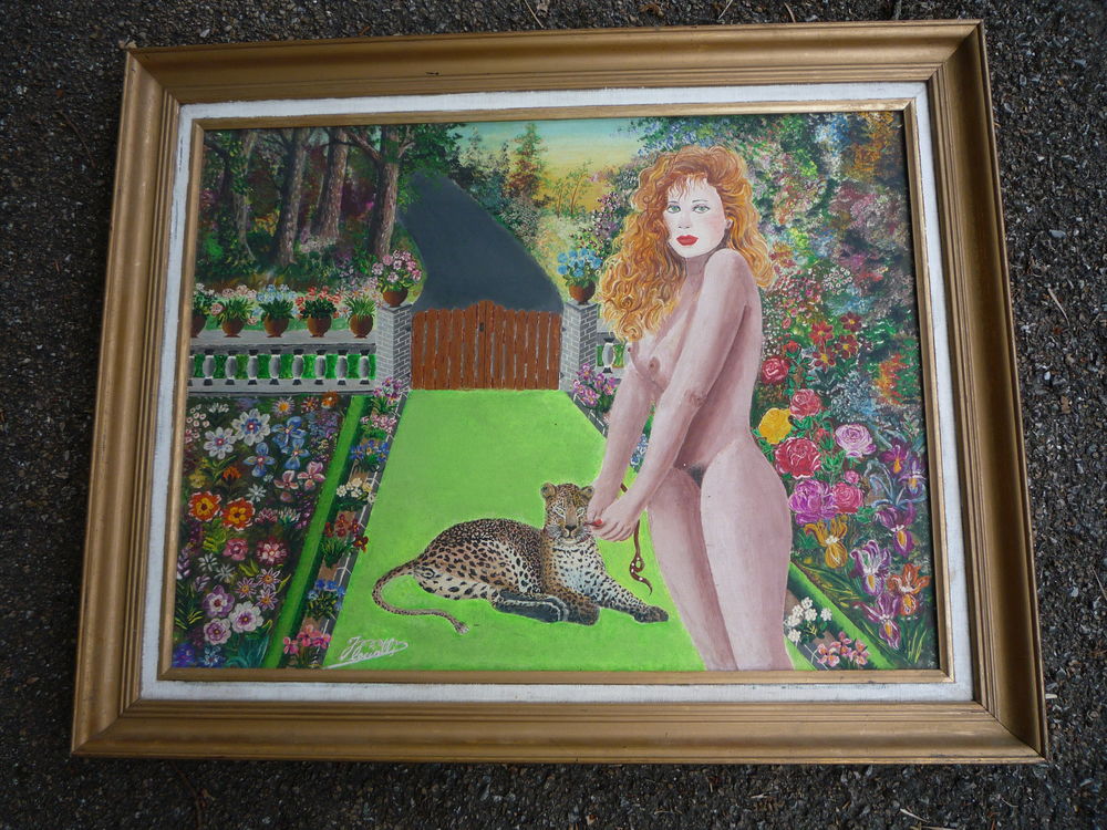 Tableaux /peinture /nue/l&eacute;opard
77,5cm x 62,5cm Décoration