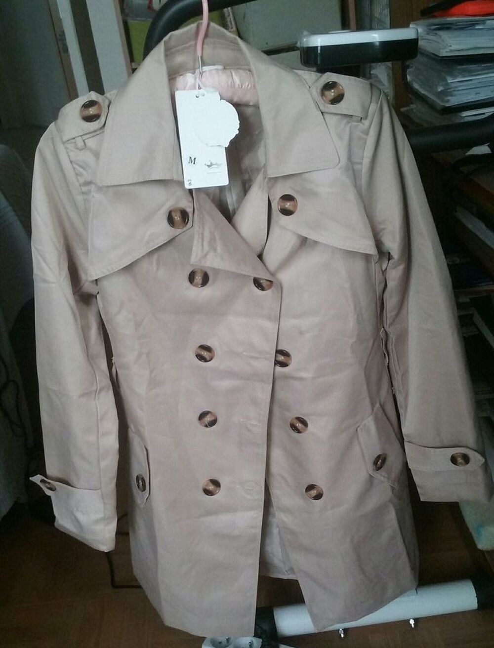 trench coat beige taille M neuf 20e Vtements