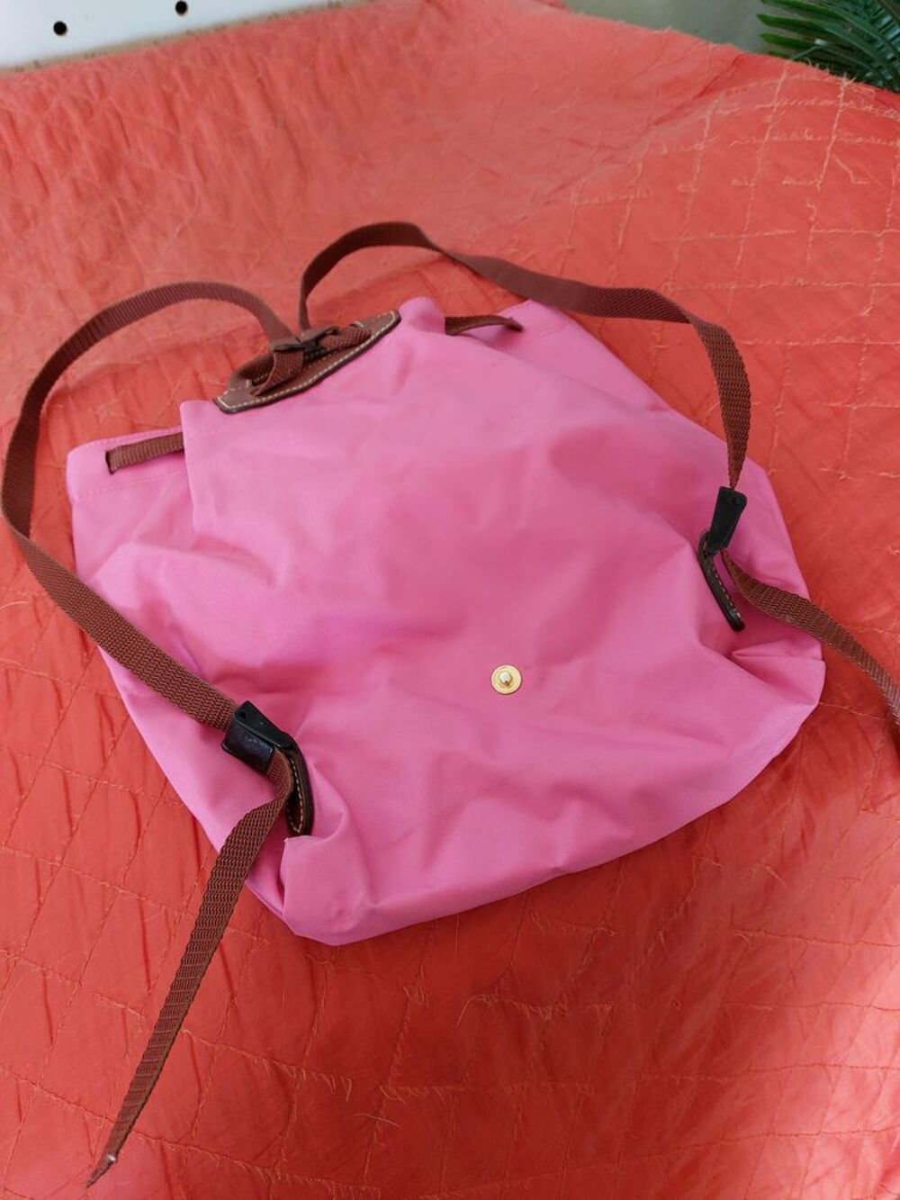 Petit sac &agrave; dos rose Le Pliage Longchamp Maroquinerie