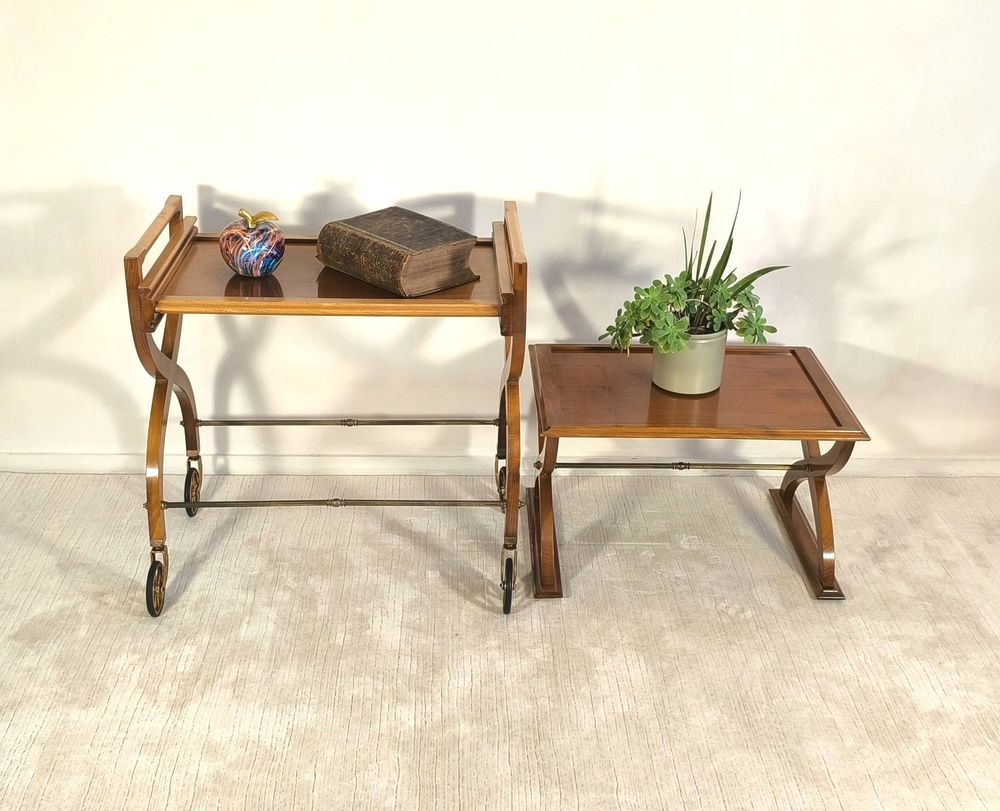 Belle paire de tables vintage en teck ? Desserte roulante Meubles