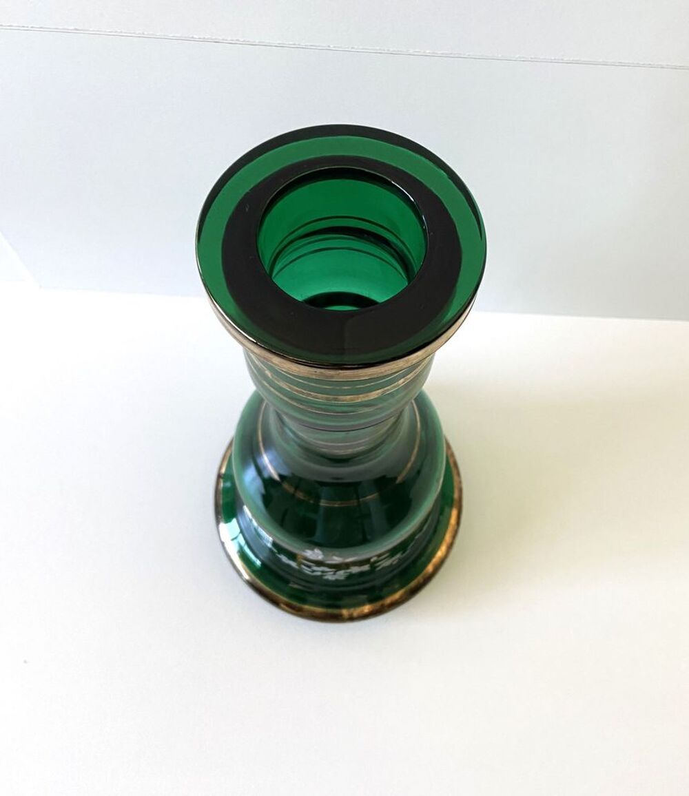 Atypique Gros Vase Photophore Verre &Eacute;pais Vert Sapin D&eacute;co Décoration