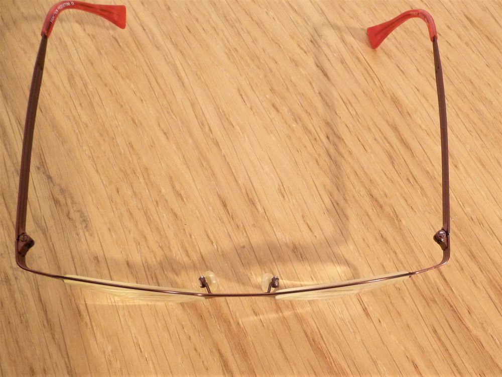 Monture/ Lunette de Vue Ronde Nylor en M&eacute;tal Rouge Bordeaux- Bijoux et montres