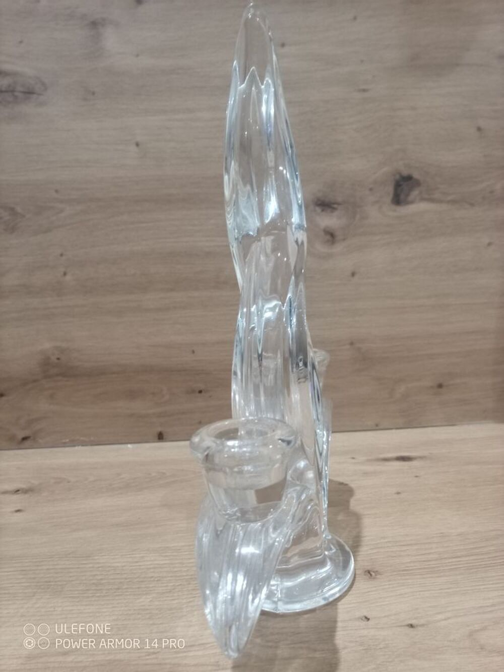 bougeoir flamme ancien en cristal de vannes Décoration
