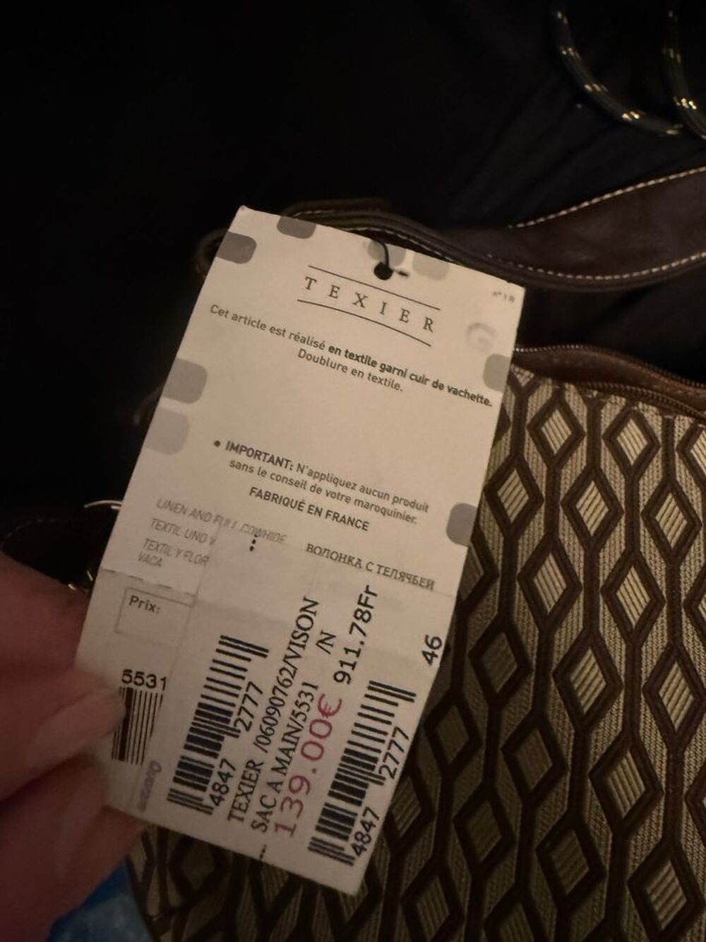 Sac &agrave; main neuf Tessier Maroquinerie