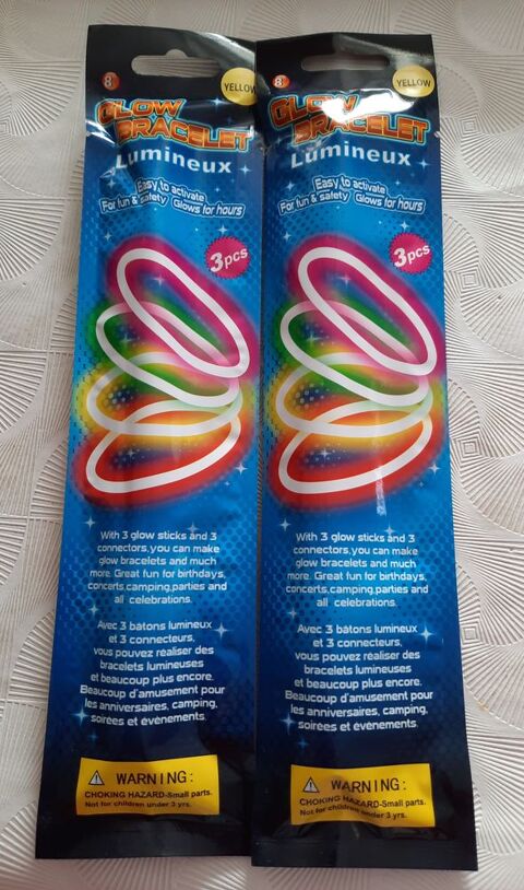 Lot 6 bracelets lumineux pour ftes - anniversaire- Nol 3 Domart-en-Ponthieu (80)