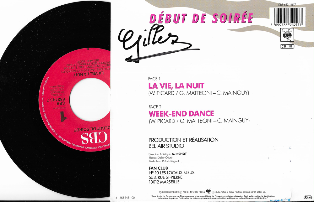 Vinyle 45 T , DEBUT de SOIREE 1988 CD et vinyles