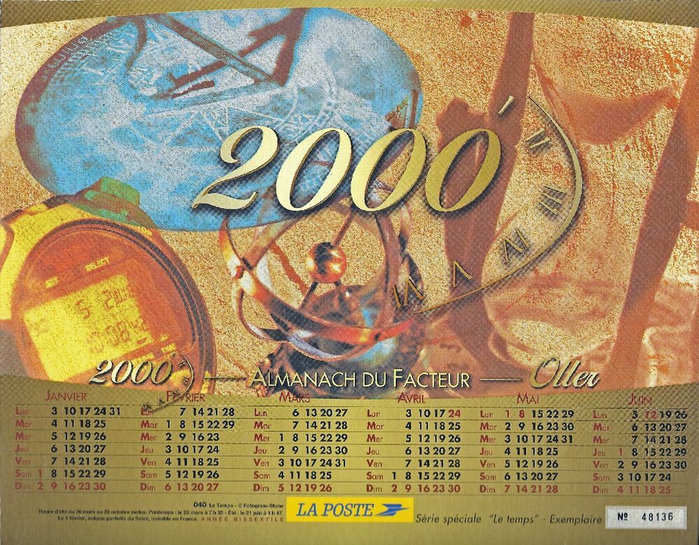 Calendrier de La Poste 2000 