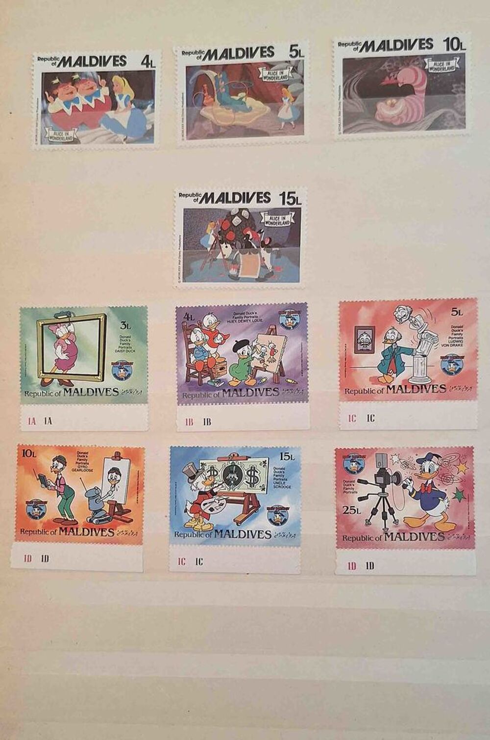 S&eacute;rie de timbres de collection des Maldives 