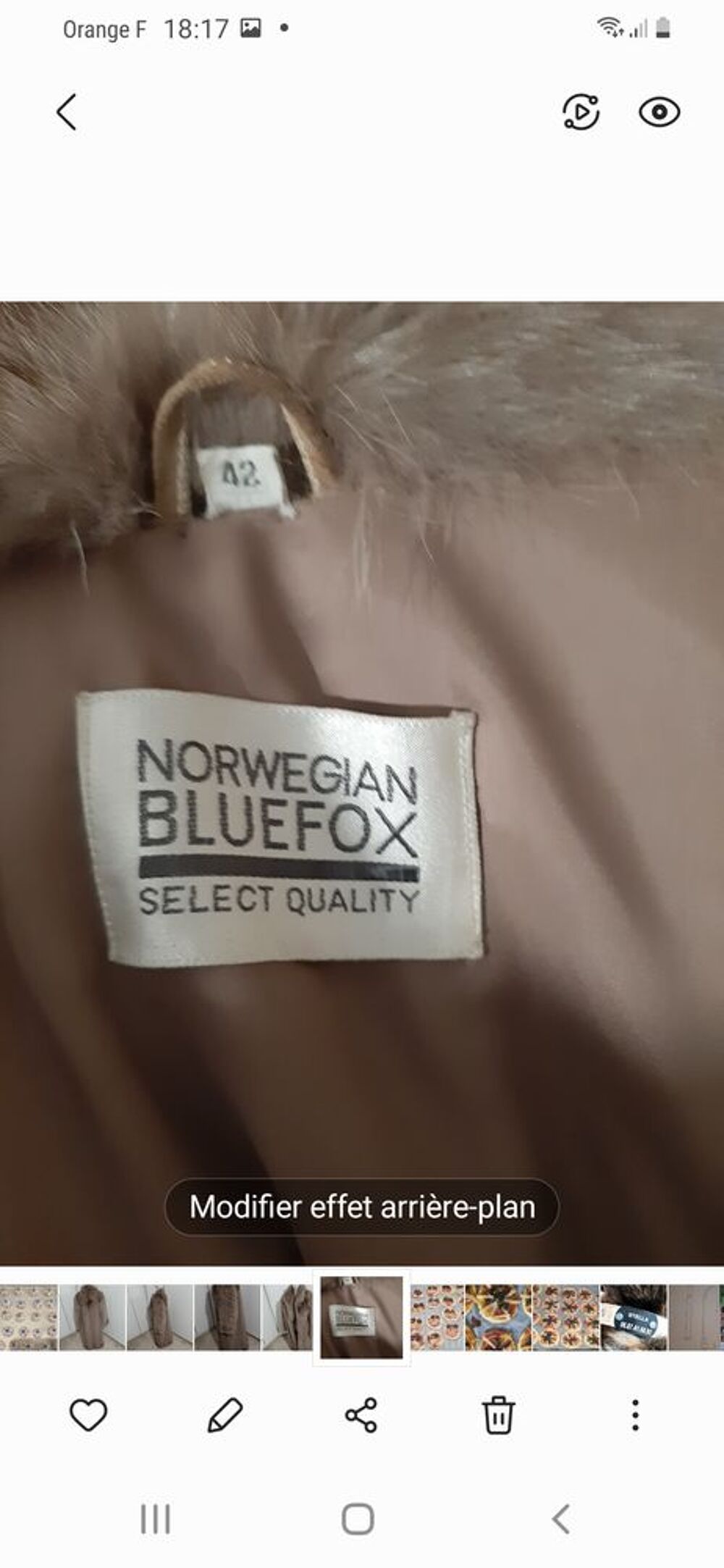 Manteau renard argent&eacute;.
Manteau re Vêtements