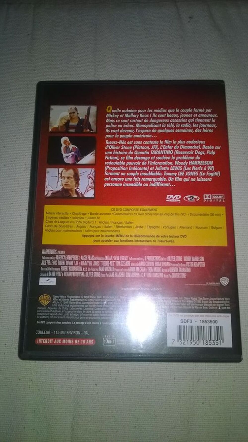 DVD Tueurs-n&eacute;s
Stone Oliver
1994
Excellent etat
En Fran&ccedil; DVD et blu-ray