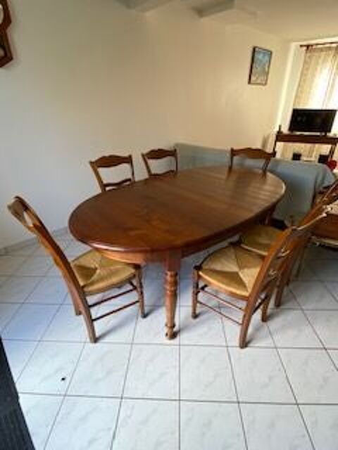 TABLE OVALE 6 CHAISE MASSIF MERISIER Plaisir (78)
