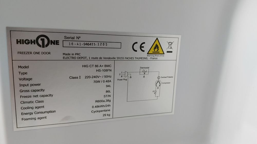r&eacute;frigirateur Electroménager