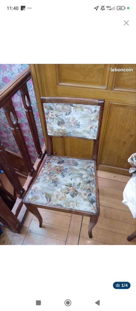 Chaises vintage bois tissu 22 Saint-Quentin (02)