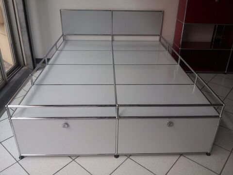 Lit usm Haller 200x150 gris ultra clair et rangements 4600 Provins (77)