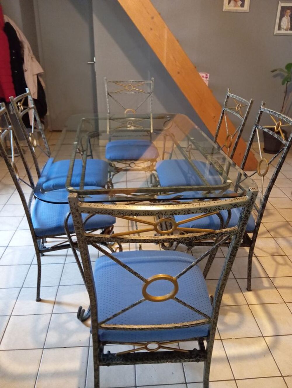 TABLE FER FORGE Gris argent&eacute; Meubles