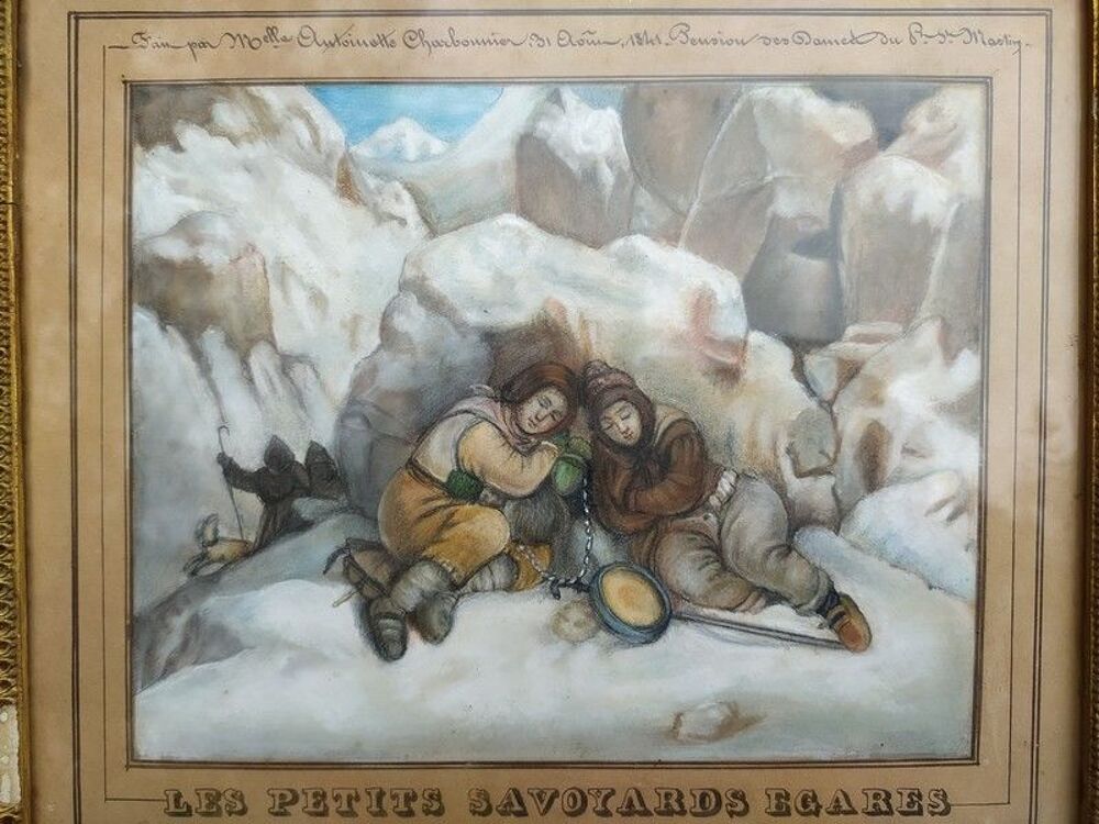 Tableau Dessin Pastel Les Petits Savoyards &Eacute;gar&eacute;s 1841 
