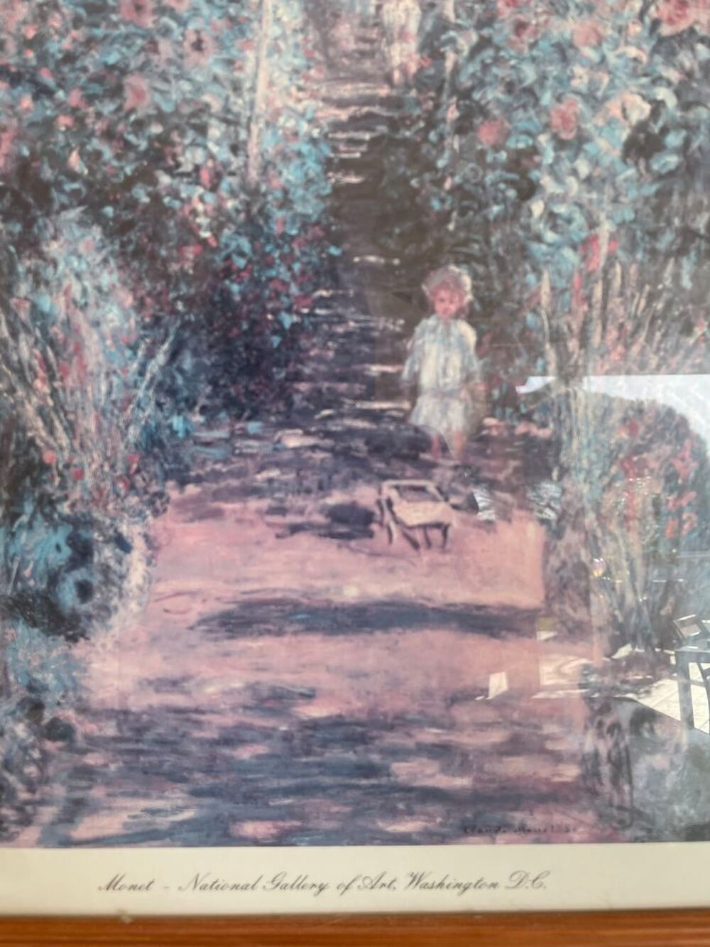 TABLEAU VITR&Eacute; dessin de Claude Monet Décoration