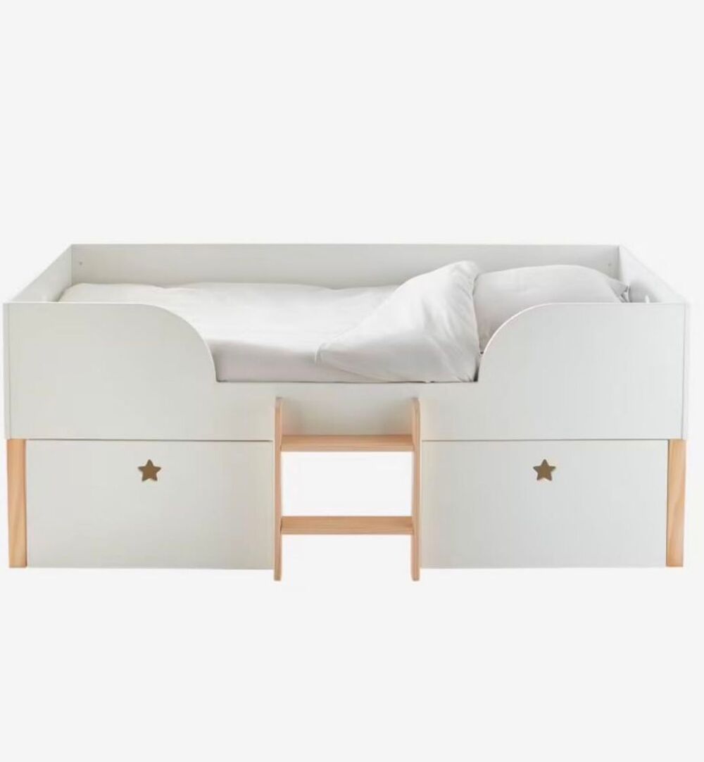 lit en hauteur avec rangement Vertbaudet + matelas 90x190 en parfait &eacute;tat Mobilier enfants