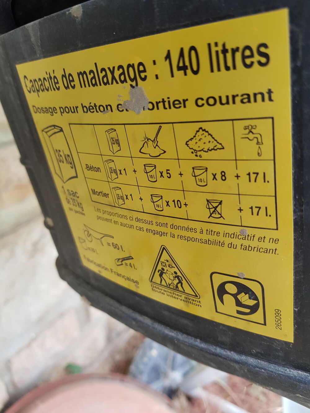 b&eacute;tonni&egrave;re Bricolage
