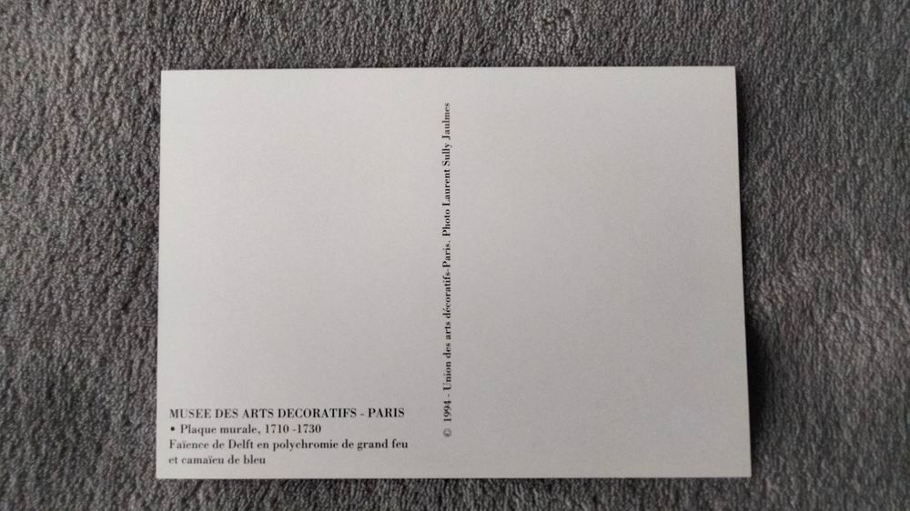 Lot deux cartes postales Mus&eacute;e Arts D&eacute;coratifs fa&iuml;ence 