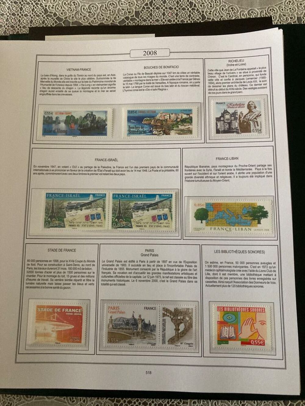 timbres collection fran&ccedil;ais neufs ann&eacute;e 2007-2009 