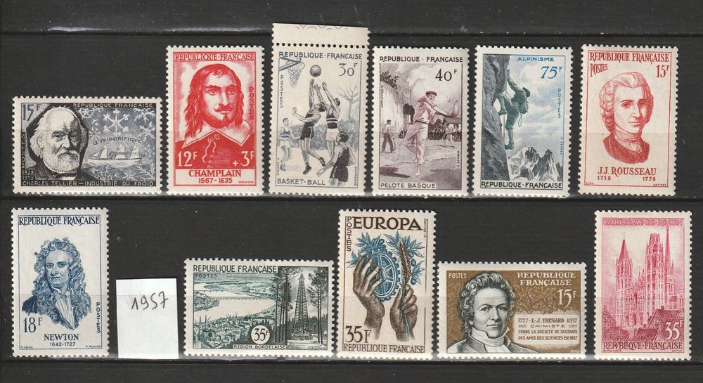 Timbres Neufs avec charni&egrave;re clean ANNEES 50 