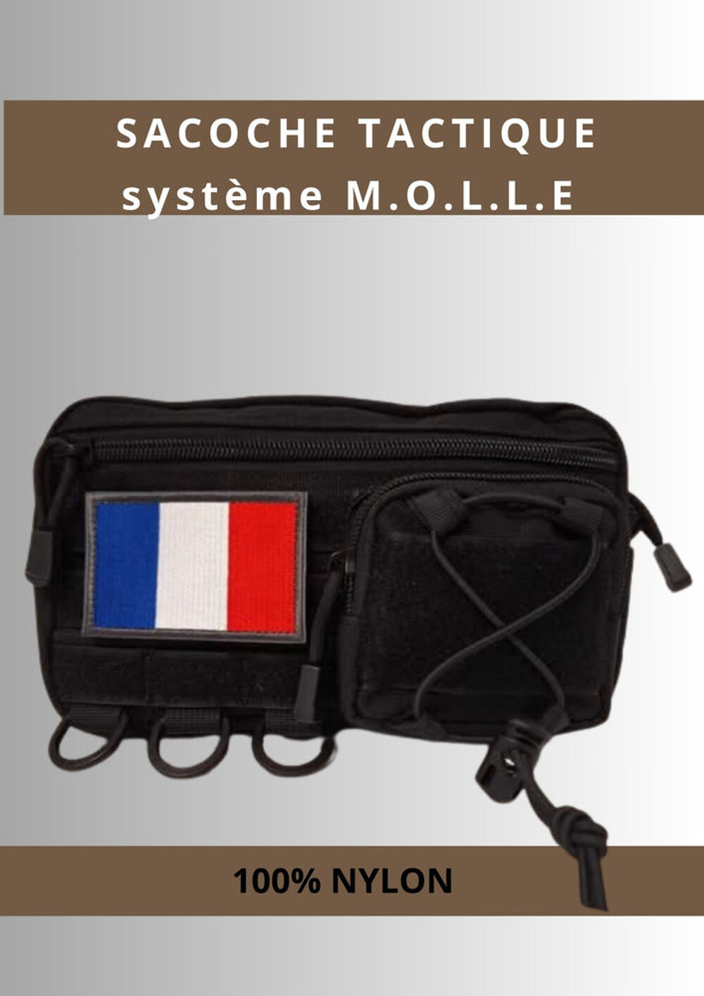Sacoche Tactique M.O.L.L.E &Eacute;cusson Fran&ccedil;ais, Poches Multiple Sports