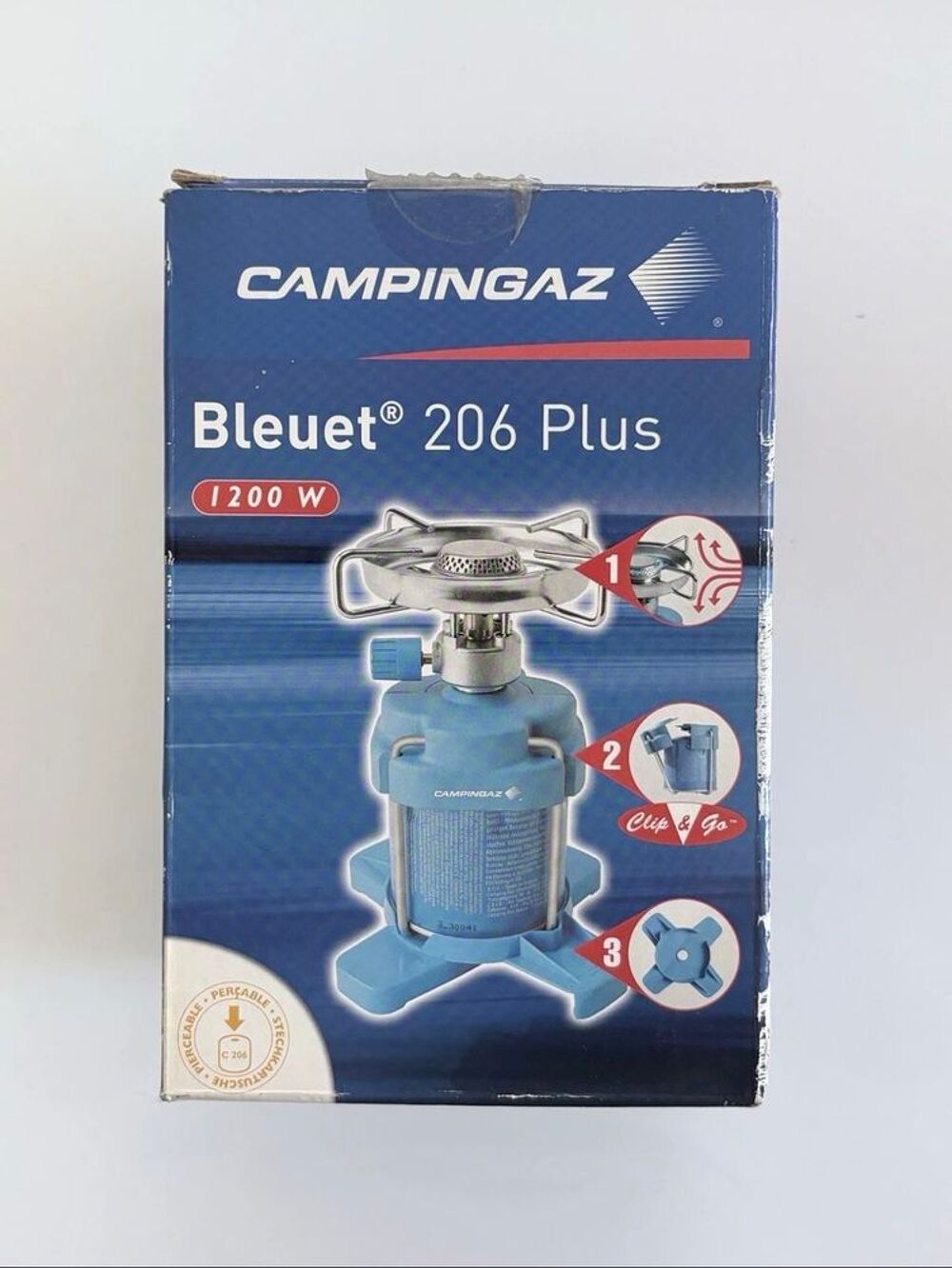 Campingaz Bleuet 206 Plus R&eacute;chaud de camping 1200 W avec bo&icirc;te bleu Cuisine