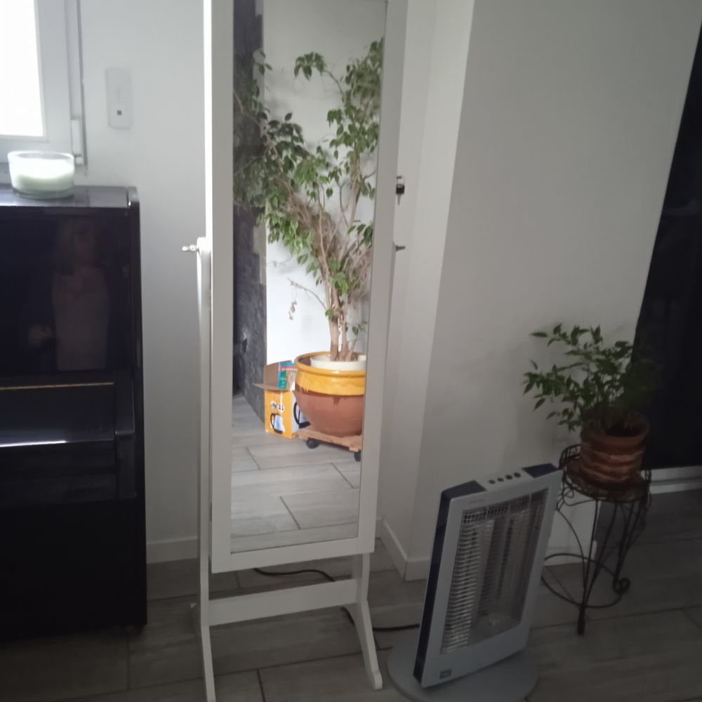 psych&eacute;e blanc bois armoire &agrave; bijoux super &eacute;tat Décoration