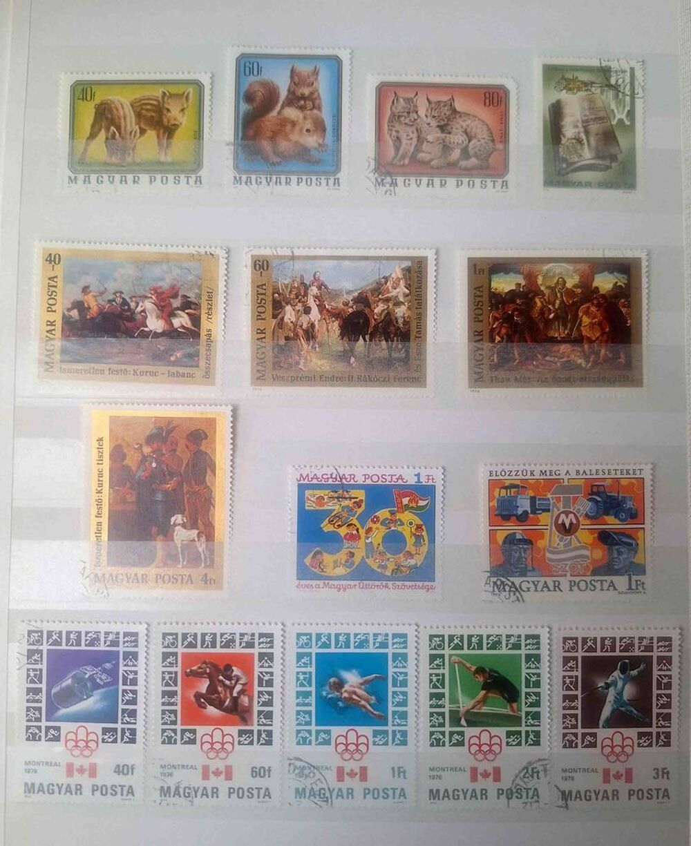 S&eacute;rie de timbres de collection de Hongrie A 