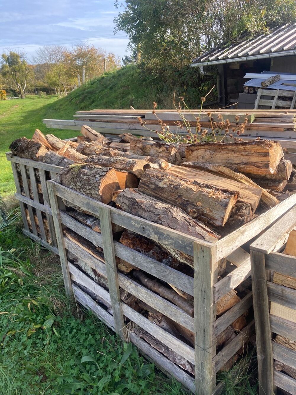 Bois de chauffage en palette Bricolage