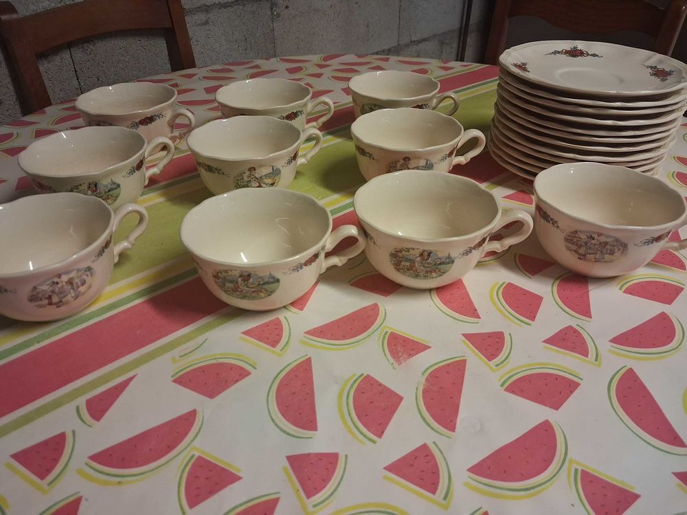 Tasses et sous-tasses alsaciennes Electroménager