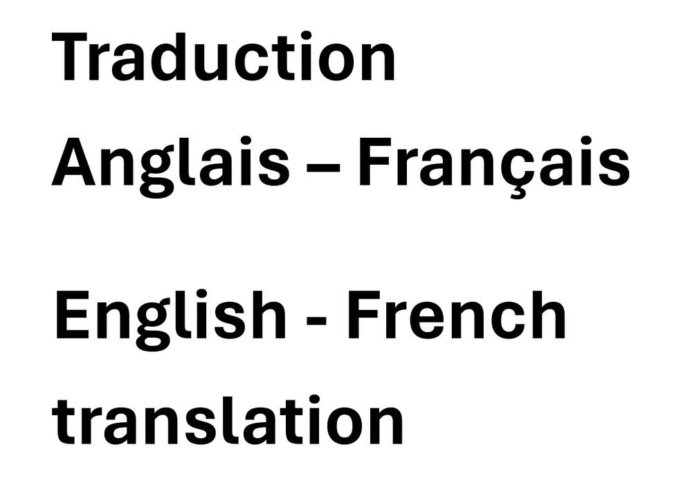   Traductrice du franais vers l'anglais et vice versa  