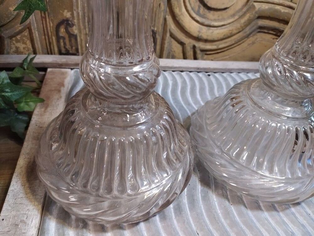 Anciens Grands Bougeoirs Chandelier Bouteilles Legras Décoration