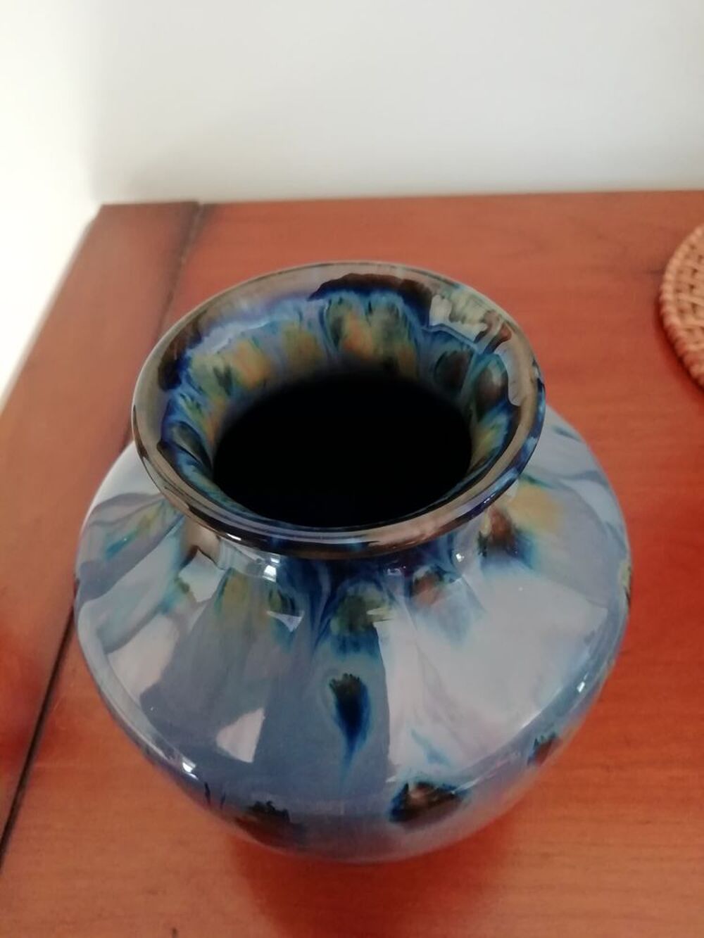 Vase bleu Vallauris Décoration