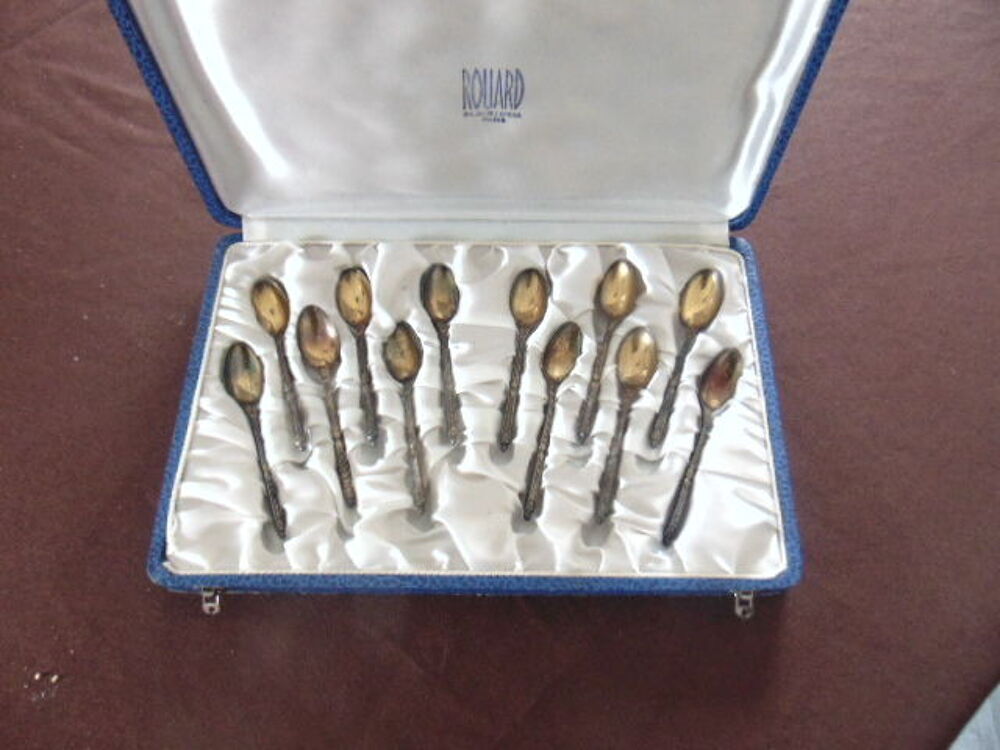 Coffret de 12 cuill&egrave;res &agrave; caf&eacute; ? Rouard Paris ? M&eacute;tal argent Cuisine