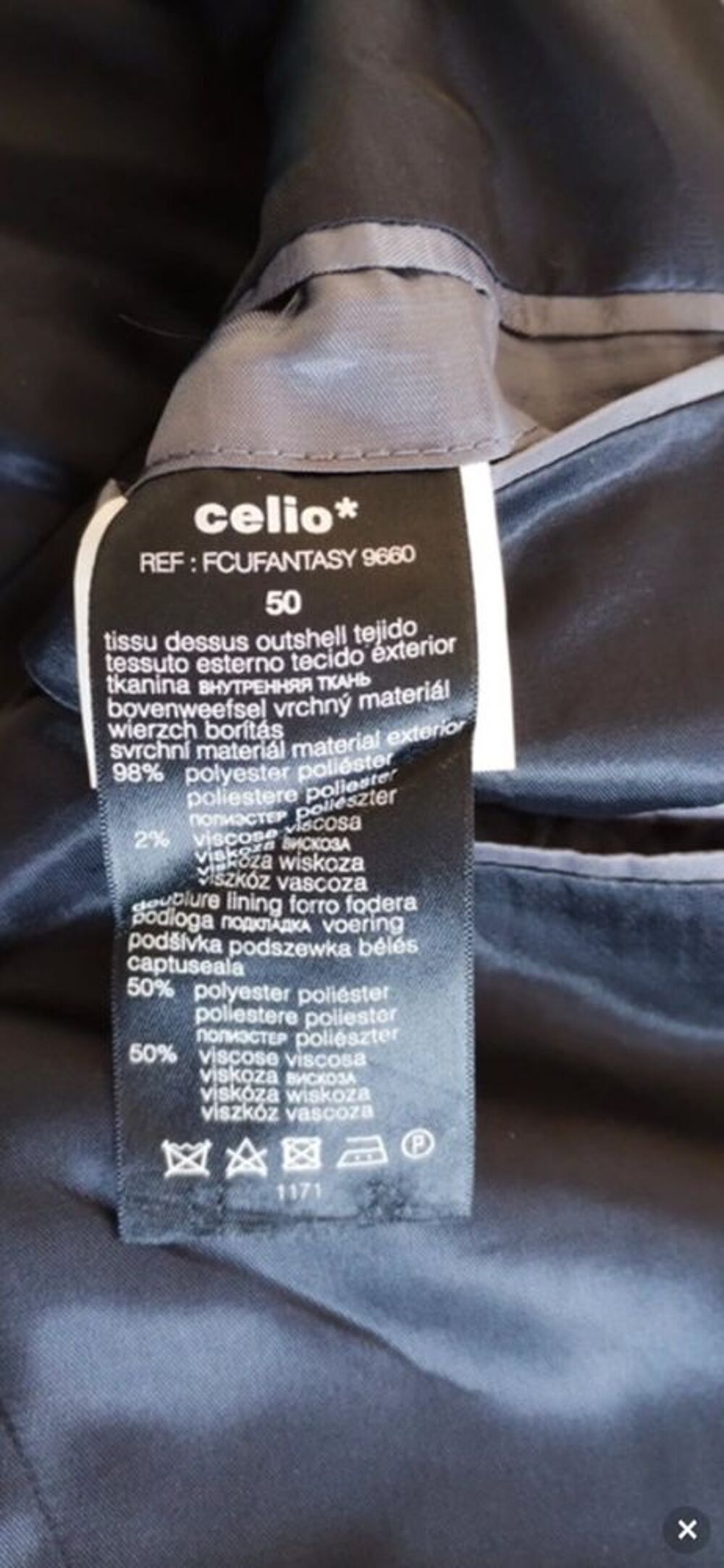 Veste de Costume Grise &agrave; Fines Rayures "Celio" - Taille 50 Vêtements
