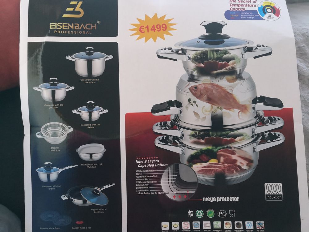 Batterie de cuisine acier chrom&eacute; inoxydable Electroménager