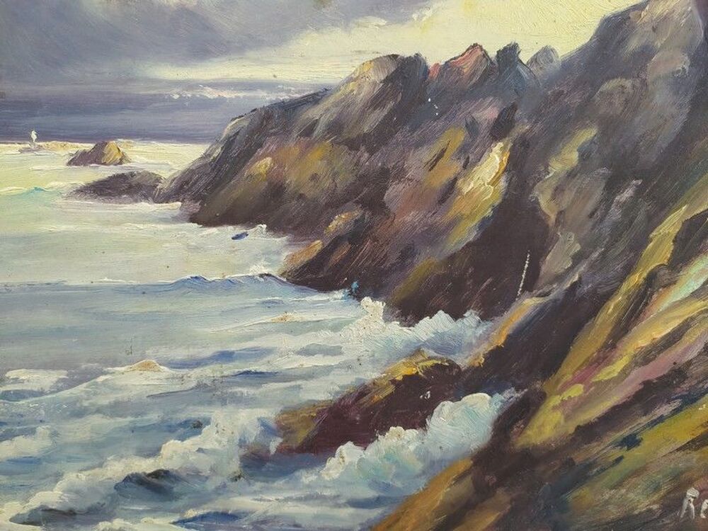 Tableau Paysage de Bretagne Marine Sign&eacute; R&eacute;my 