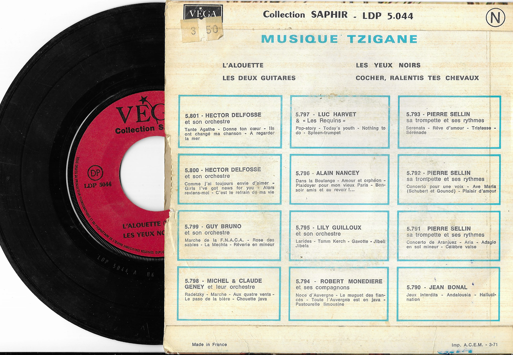 Vinyle 45 T ,GABOR YOSKA, Musique TZIGANE CD et vinyles