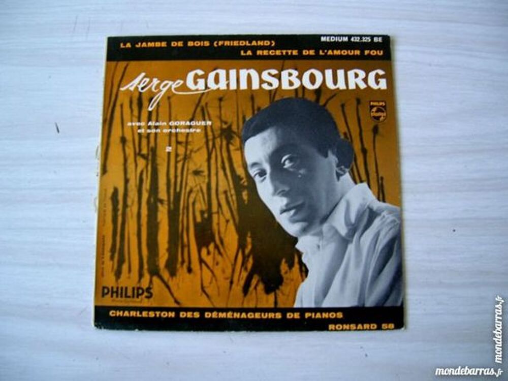POCHETTE EP SERGE GAINSBOURG LA JAMBE DE BOIS CD et vinyles