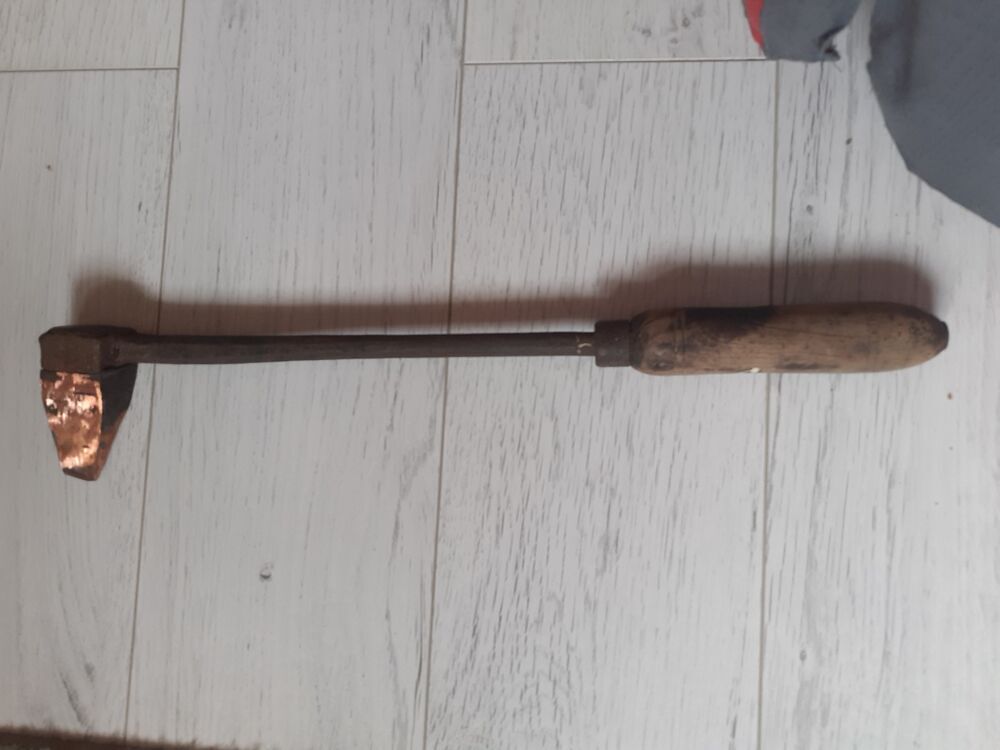 ANCIEN FER A SOUDER LE ZING EMBOUT CUIVRE Longueur 44cm Bricolage