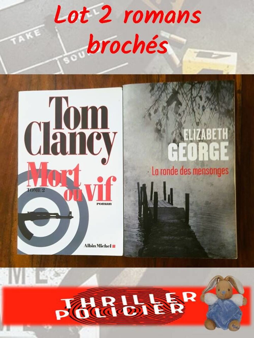 Thriller, Suspens, policier, polar - Lot 2 romans broch&eacute;s Livres et BD