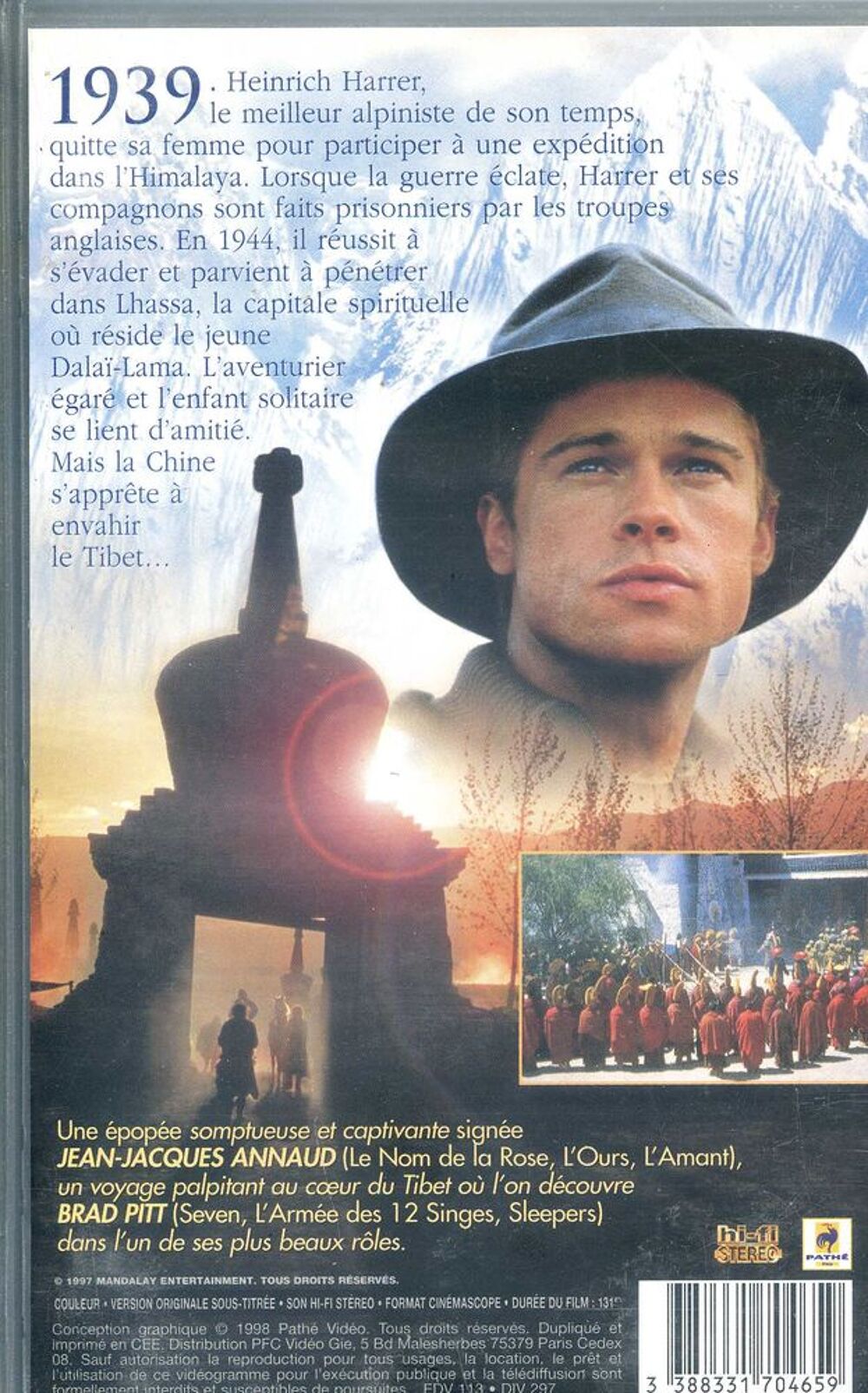 Sept ans au Tibet DVD et blu-ray
