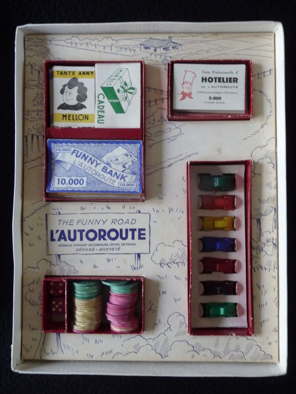 Jeu de soci&eacute;t&eacute; "l'Autoroute" - Edition 1957 