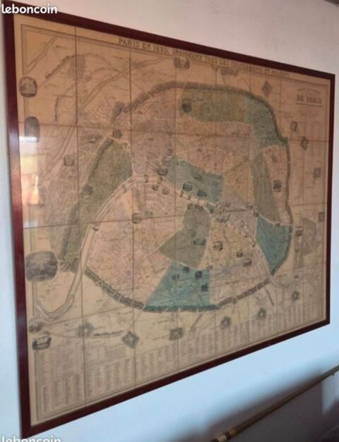 Cadre plan original de paris 1860 indiquant tout les changem 1300 Canet-en-Roussillon (66)