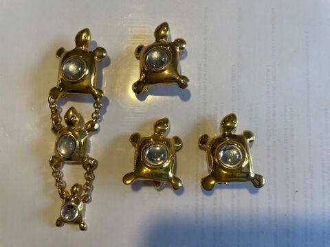 parure 2 broches + boucles d'oreilles dores INES FRESSANGE 220 Vigneux-sur-Seine (91)